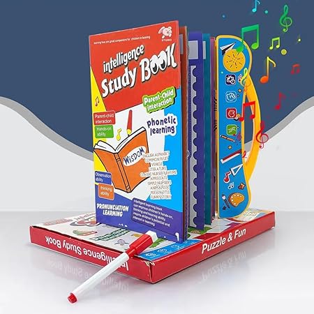 Intelligence Book Sound Book for Children, English Letters & Words Learning Book, Fun Educational Toys