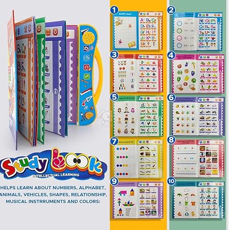Intelligence Book Sound Book for Children, English Letters & Words Learning Book, Fun Educational Toys