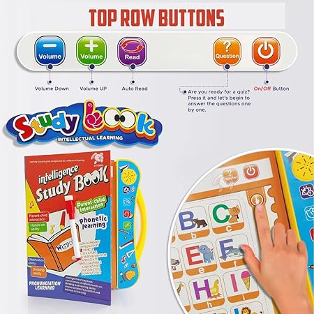 Intelligence Book Sound Book for Children, English Letters & Words Learning Book, Fun Educational Toys